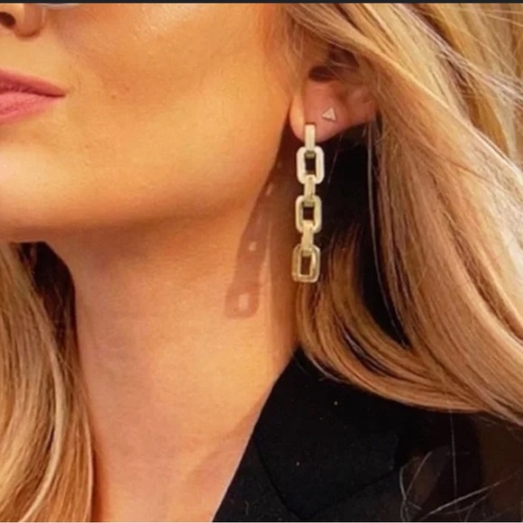 Eddie Borgo Gold Vermeil Supra chain link earrings with dust bag - Picture 1 of 7